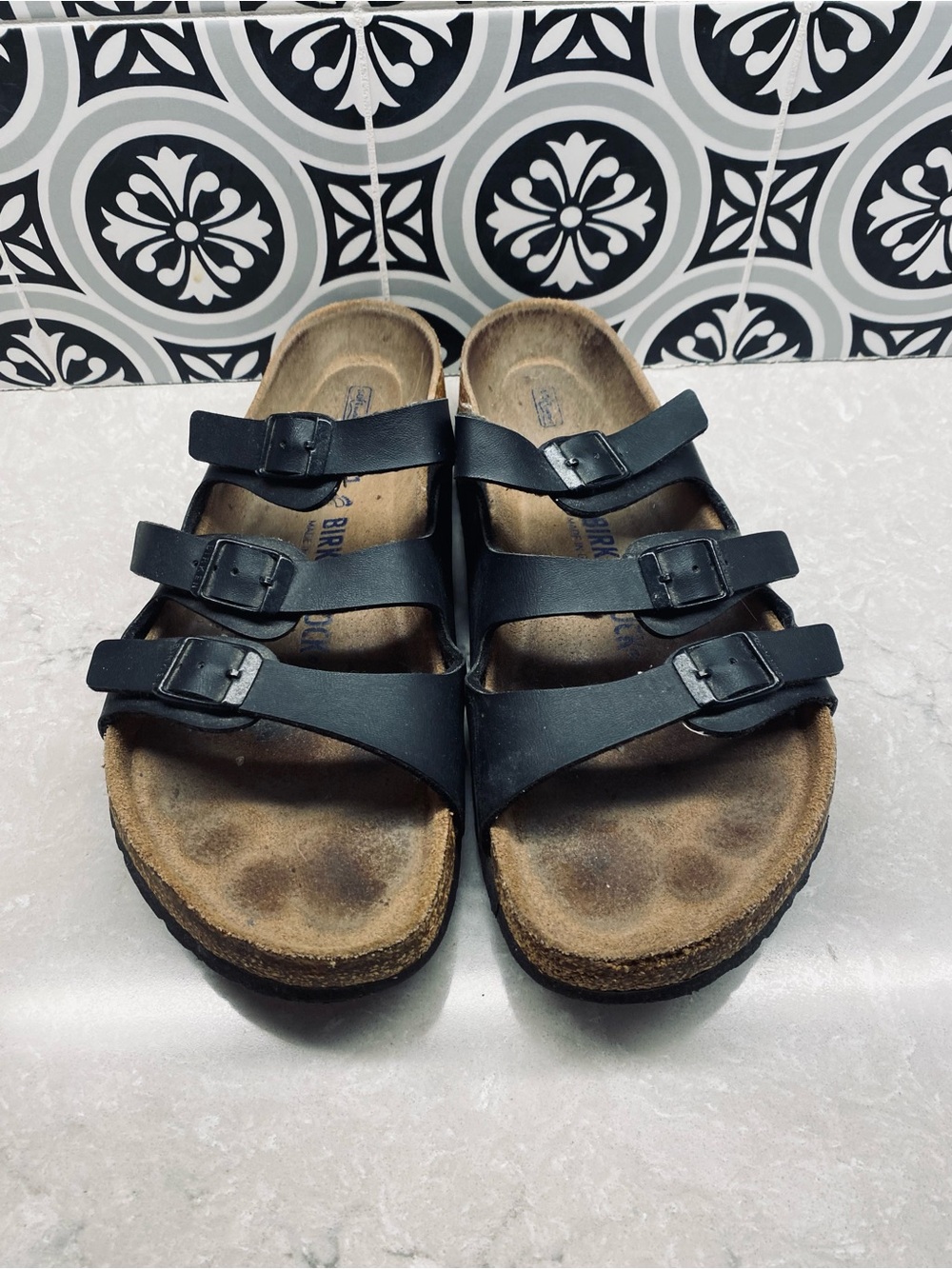 Birkenstock Black Florida 3 Strap Sandal Boho Festival Concert EU 41 / US 10